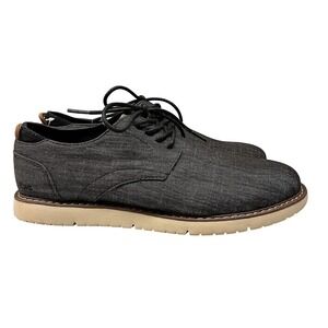 TOMS Mens 8 Navi Oxford Black Denim Lace Up Casual Comfort Shoes Lightweight NWT